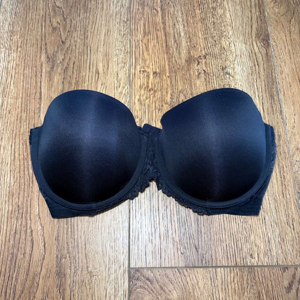 Maidenform Black Strapless Lace Bra 38DD Underwire